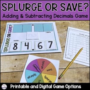 Adding and Subtracting Decimals Game