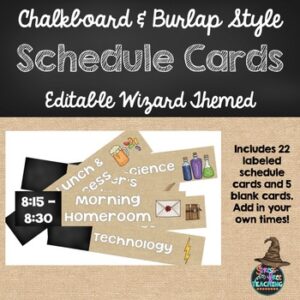 Schedule Cards - Wizard Themed & Editable