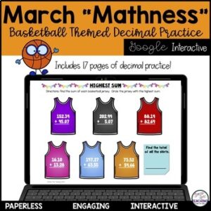 Decimals Practice - Basketball Themed Activities - Digital