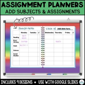 Assignment Planner Pages for use with Google Slides