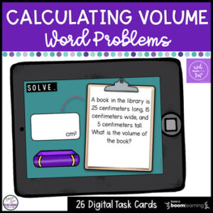 Volume Word Problems Boom Cards