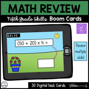 5th Grade Math Review Boom Cards Set 1