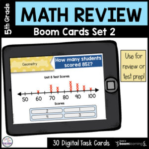 5th Grade Math Review Boom Cards Set 2