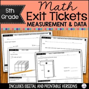 5th Grade Math Exit Tickets | Measurement and Data | Exit Slips