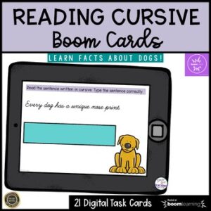 Reading Cursive Writing Boom Cards