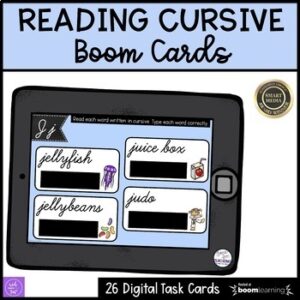 Reading Words in Cursive Writing Boom Cards