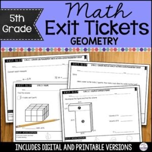 5th Grade Math Exit Tickets Geometry