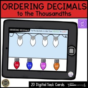 Compare and Order Decimals Boom Cards | Holiday Themed