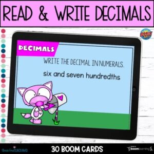 Reading and Writing Decimals | Boom Cards