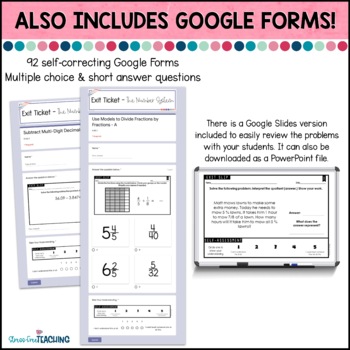 6th Grade Math Exit Tickets | The Number System | Printable and Digital ...