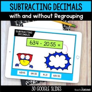 Subtracting Decimals - Digital - Easel Activity