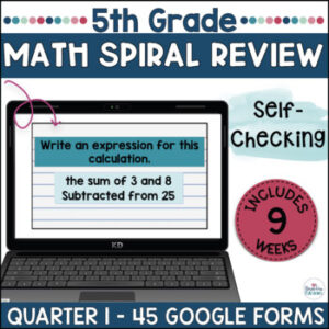 5th Grade Math Spiral Review | Quarter 1 | Google Forms