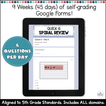 5th Grade Math Spiral Review | Quarter 1 | Google Forms - Image 2